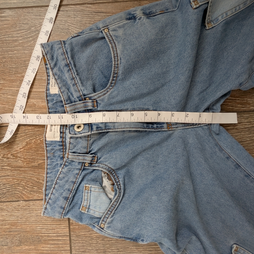 Cotton On Utility Pocket Straight Jeans Color Block Pockets Size 2 High Rise - Picture 11 of 14
